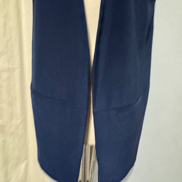 White House Black Market Women Navy Blue Sleeveless Open Tuxedo Lined Vest Sz 12 - Picture 4 of 14